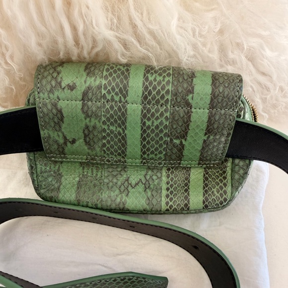 A.L.C. Green Python Crossbody Bag with Gold Accent - Picture 3 of 14